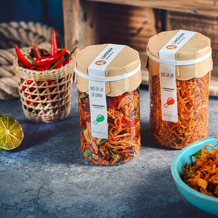 Khô Gà Lá Chanh, 100g, Hũ, Mẫu Nobita, L'angfarm