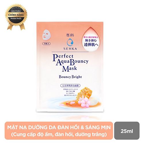 Mặt Nạ Dưỡng Da Đàn Hồi Và Sáng Mịn Senka Perfect Aqua Bouncy Mask – Bouncy Bright 25ml