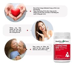 Viên Uống Cholesterol-Healthy Care CoEnzyme Q10 150mg Bổ Tim Mạch, Chống Lão Hóa, Duy Trì Ổn Định 100V