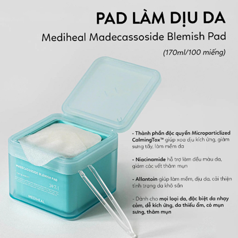 Toner Pad Mediheal 100 Pads, dưỡng ẩm và làm sáng những vùng da xỉn màu