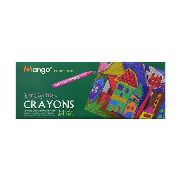 Bút sáp màu Mango Plastic Crayon 24 màu