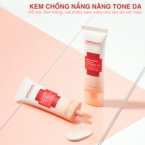 Kem Chống Nắng Cell Fusion C 50ml Tone Up & Brightening, Sáng da, mờ thâm, nâng tone