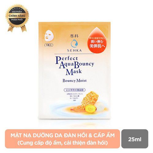 Mặt Nạ Dưỡng Da Đàn Hồi Và Cấp Ẩm Senka Perfect Aqua Bouncy Mask – Bouncy Moist 25ml