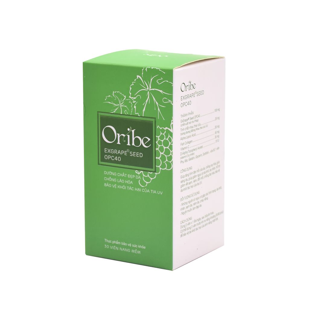 Viên uống dưỡng da chống lão hóa chống nắng Oribe Exgrape Seed OPC40 hộp 30 viên