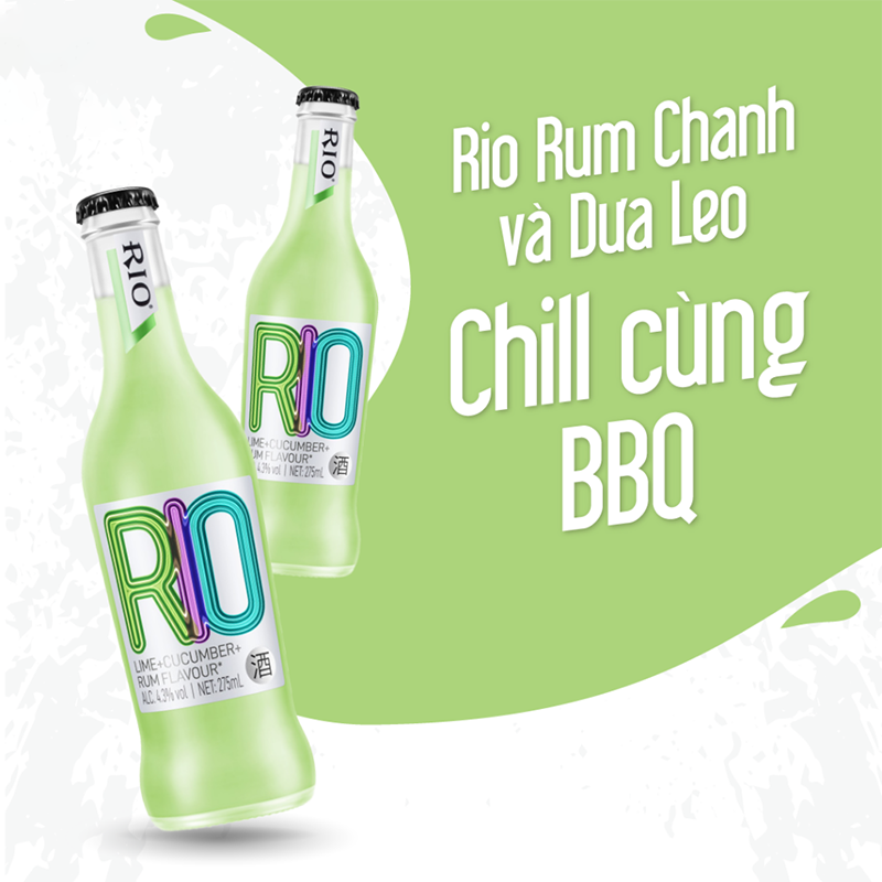 Rượu Rio Cocktail 275ml Lime + Cucumber + Rum Xanh Lá