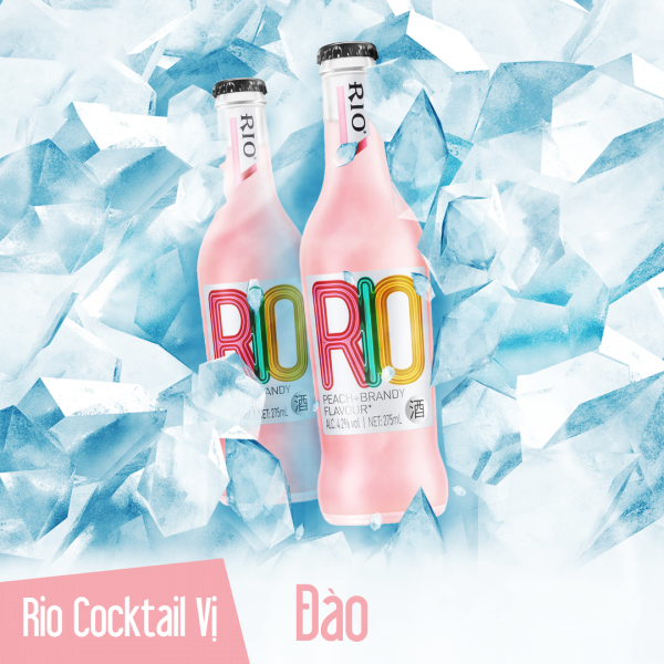 Rượu Rio Cocktail 275ml Peach + Brandy Hồng