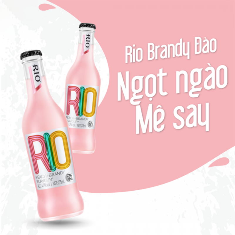 Rượu Rio Cocktail 275ml Peach + Brandy Hồng