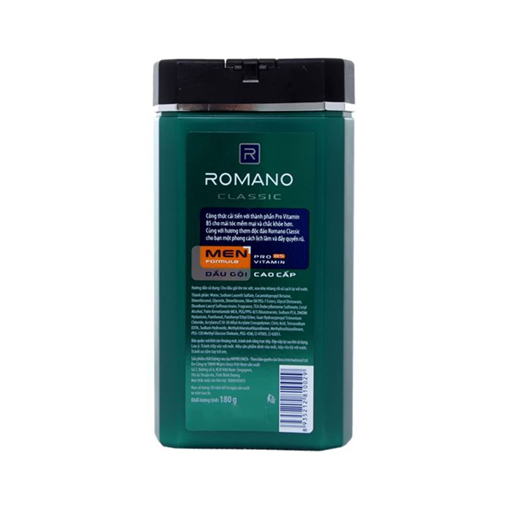 Dầu Gội Romano Classic Deluxe Shampoo Vitamin B5 180g