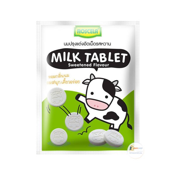 Kẹo sữa bò Thái vị truyền thống Roscela Milk Tablet Sweetened Flavors 20g