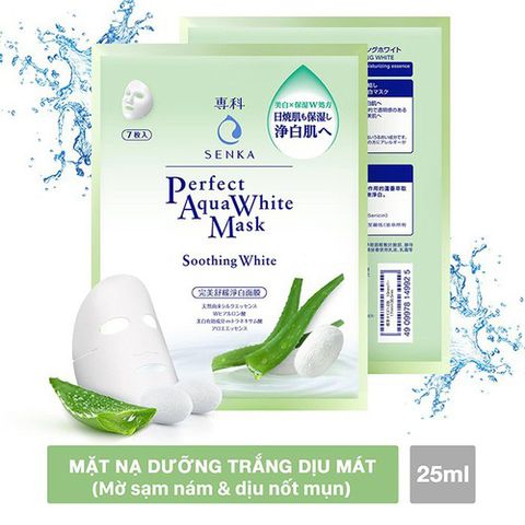 Mặt Nạ Dưỡng Trắng Dịu Mát Da Senka Perfect Aqua White Mask – Soothing White 25ml