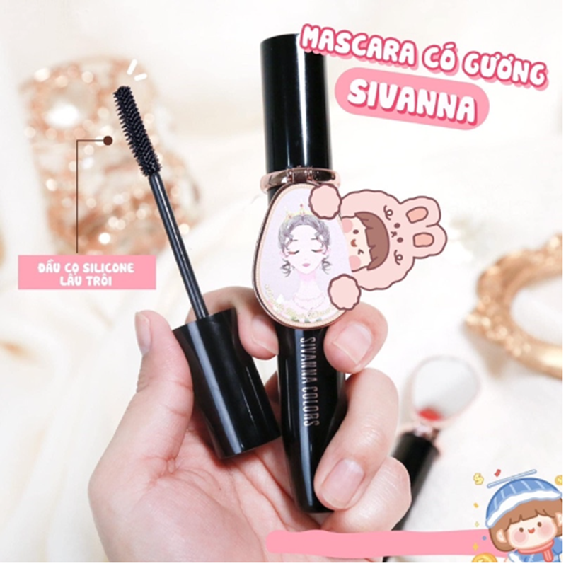 Mascara Sivanna Colors Density Magic Mirror 8g Kèm Gương, Dày Mi - Tơi Mi Thái Lan