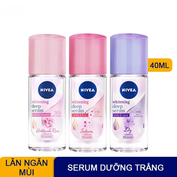 Lăn Khử Mùi Nivea 40ml, Giúp dưỡng trắng và làm mịn vùng da dưới cánh tay ngay trong 7 ngày