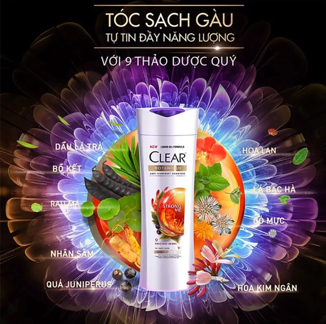 Dầu Gội Trị Gàu Clear Botanique 630g, Giúp da đầu sạch khỏe, ngăn ngừa gàu ngứa, mang đến mái tóc bóng mượt