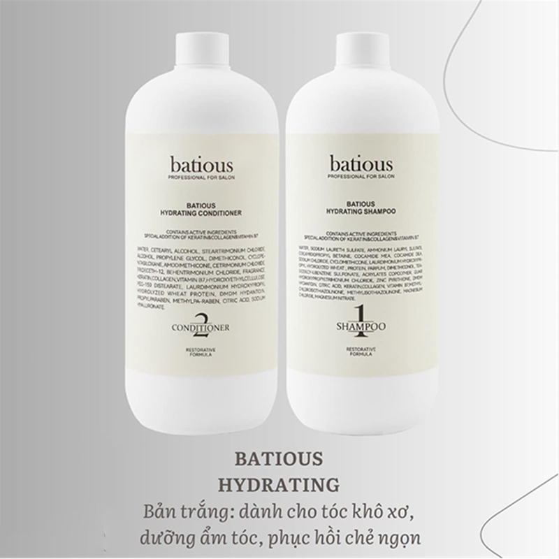 Cặp Gội Xả Batious 500ml, nuôi dưỡng và phục hồi tóc hư tổn