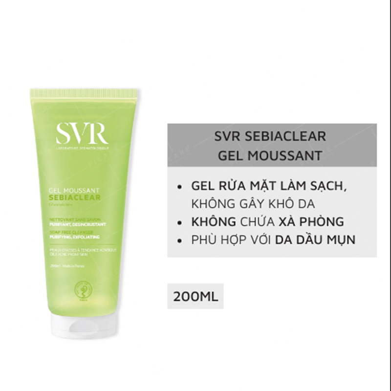 Gel Rửa Mặt Svr Sebiaclear Da Dầu Mụn Nhạy Cảm