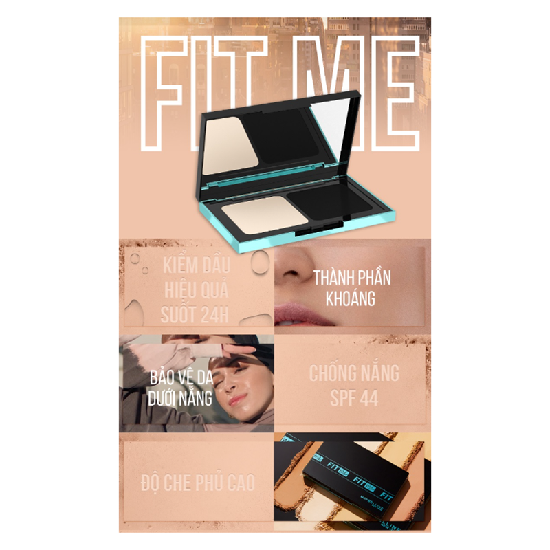 Phấn Nền Maybelline Fit Me 9g No.110 Kiềm Dầu Chống Nắng