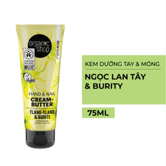 Kem Dưỡng Tay & Móng Organic Shop 75ml,  giúp dưỡng ẩm da tay mềm mại, phục hồi và dưỡng móng chắc khoẻ
