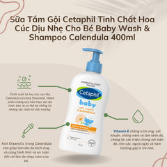 Sữa Tắm Gội Cho Bé Cetaphil Baby Organic Calendula Tinh Chất Hoa Cúc 400ml