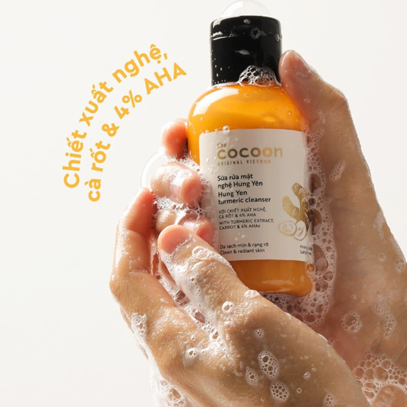 Sữa Rửa Mặt Cocoon 140ml Hung Yen Turmeric Cleanser Chiết Xuất Từ Nghệ Hưng Yên