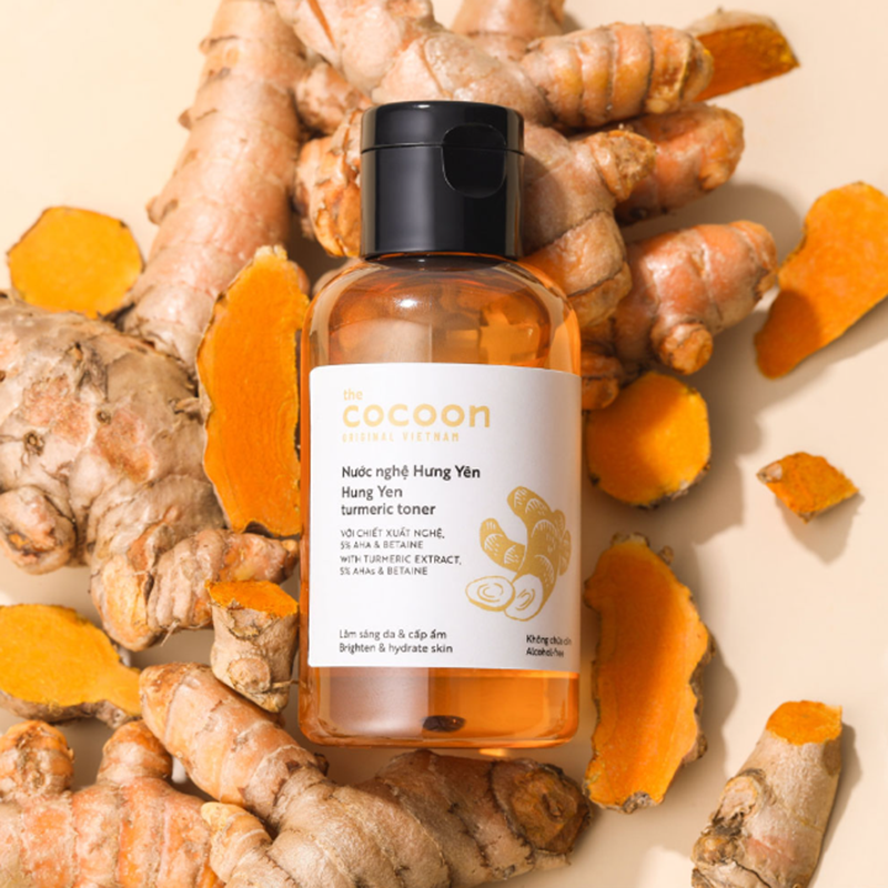 Nước Hoa Hồng Cocoon 140ml Chiết Xuất Từ Nghệ Hưng Yên, Chống oxy hóa, dịu da, giữ ẩm