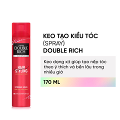 Keo Xịt Tóc Double Rich 170ml Long Lasting Hold, không bết dính, không gây khô, cứng tóc