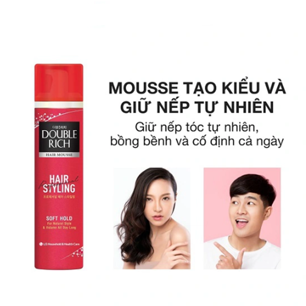 Keo Xịt Tóc Double Rich 170ml Long Lasting Hold, không bết dính, không gây khô, cứng tóc