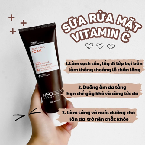 Sữa Rửa Mặt Neogen Real Vita C Foam 10% Vitamin C 120g