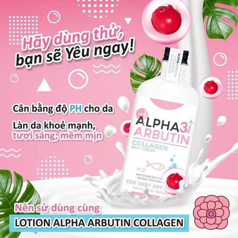 Sữa Tắm Alpha Arbutin 3+ Plus Collagen Bath Cream 350ml Thái