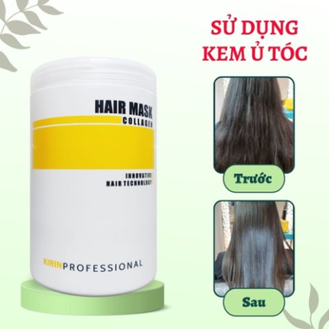 Kem ủ tóc Kirin Professional Collagen vàng 1000ml, Giữ ẩm, kích thích mọc tóc