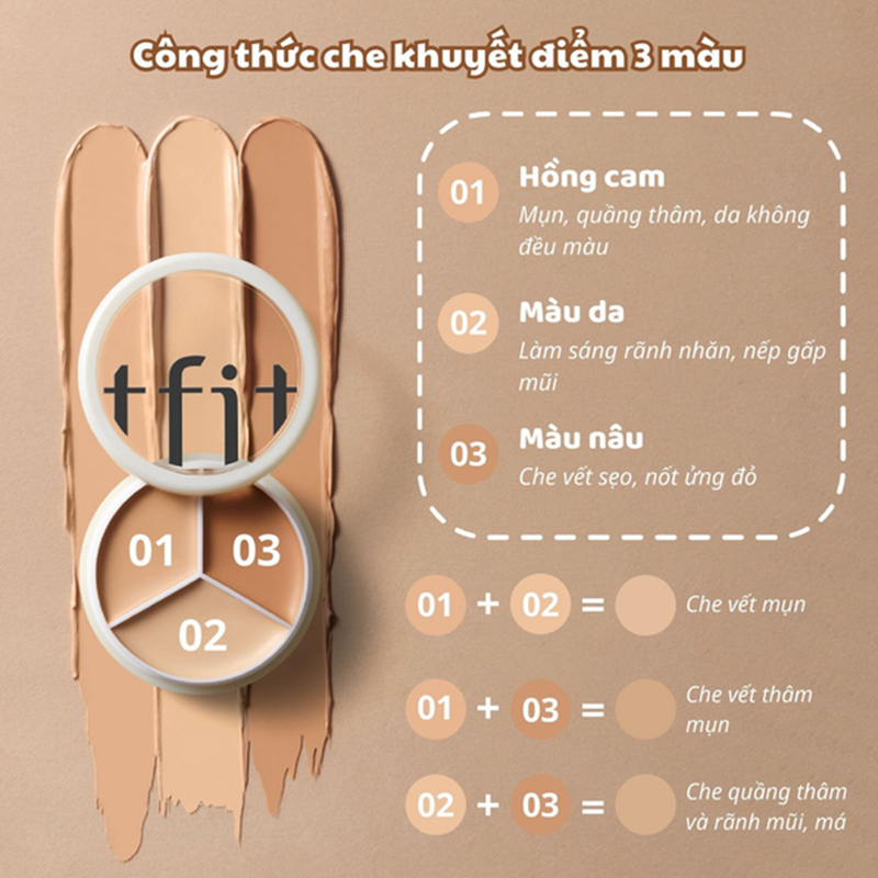 Che Khuyết Điểm Tfit 3 Ô 15g