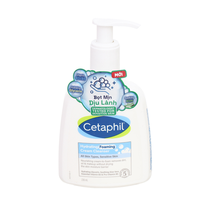 Sữa Rửa Mặt Cetaphil 473ml Hydrating Foaming Cream Cleanser Tạo Bọt Dịu Lành