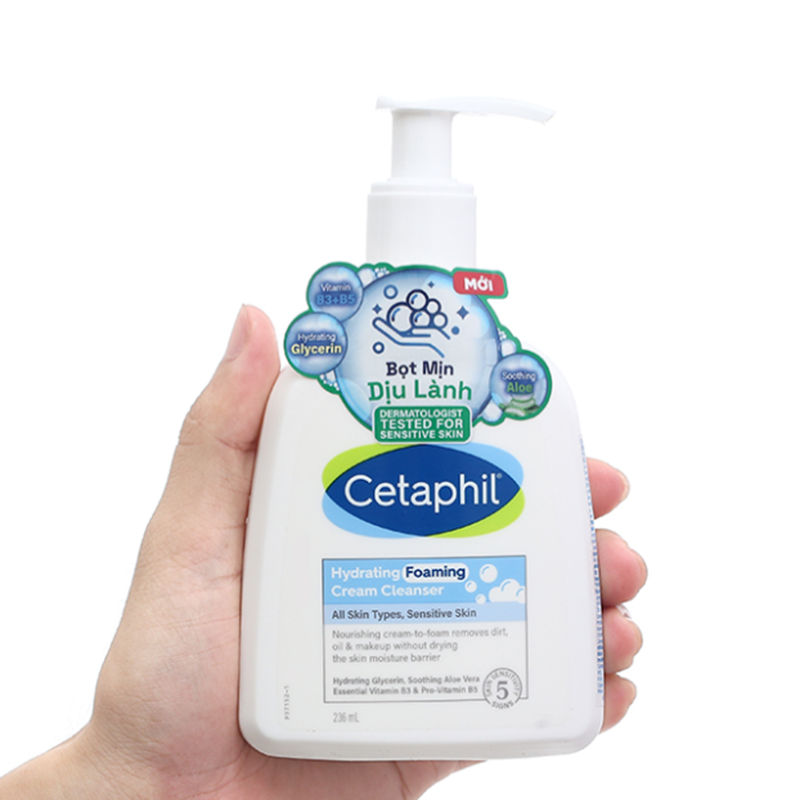 Sữa Rửa Mặt Cetaphil 473ml Hydrating Foaming Cream Cleanser Tạo Bọt Dịu Lành