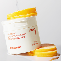 Toner Pad Dưỡng Sáng Da Innisfree Vitamin C Green Tea Enzyme Brightening Pad 170ml 60 Miếng