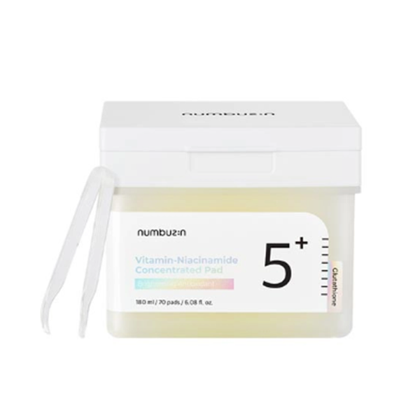 Toner Pad Tẩy Da Chết Numbuzin Vitamin Niacinamide Concentrated Pad No.5 180ml 70 Pads, Chống lão hóa, da căng mịn