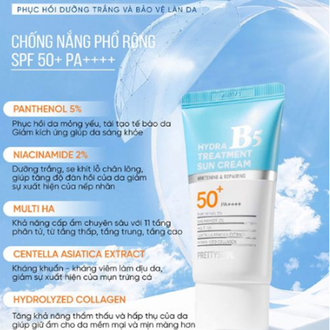 Kem Chống Nắng Prettyskin 50ml Hydra Treatment B5 Spf50+ Pa++++