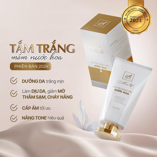 Kem Tắm Trắng A Mềm 100ml, Dưỡng da giúp cho làn da trở nên căng bóng và mịn màng