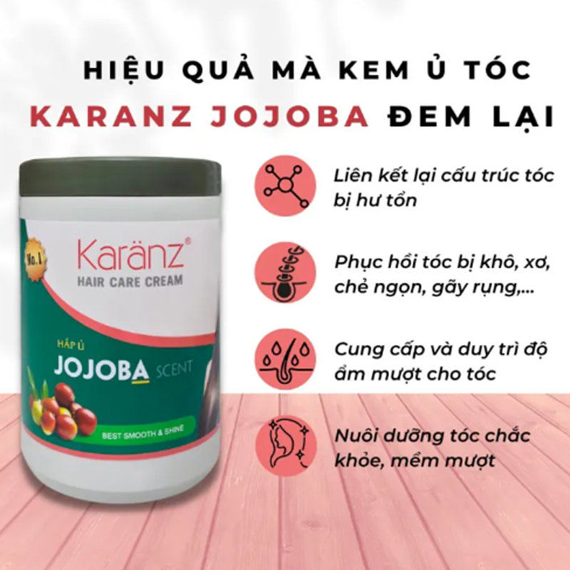 Hấp Dầu Karanz 1000ml Jojoba, dưỡng tóc suôn mượt giảm gãy rụng