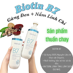 Cặp Gội Xả Biotin Visiami B7+ 780ml Gừng Đen Nấm Linh Chi, giảm rụng, mọc tóc nhanh