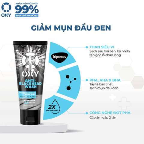 Sữa Rửa Mặt Nam Oxy 100g Anti - Blackhead Wash