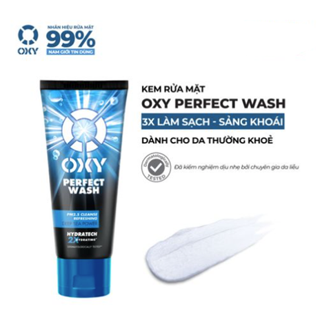 Sữa Rửa Mặt Nam Oxy 100g Perfect Wash, Làm sạch sảng khoái, dành cho da thường