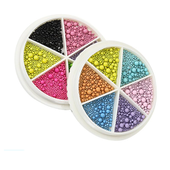 Khay Bi Tròn Màu Mix Size, Dùng Gắn Móng Nail