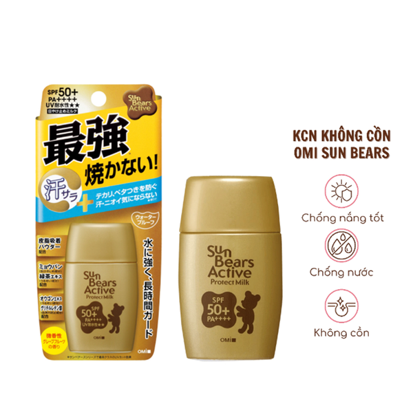 Kem Chống Nắng Omi Sunbears Actice Spf50+ Pa++++ 30g Vàng