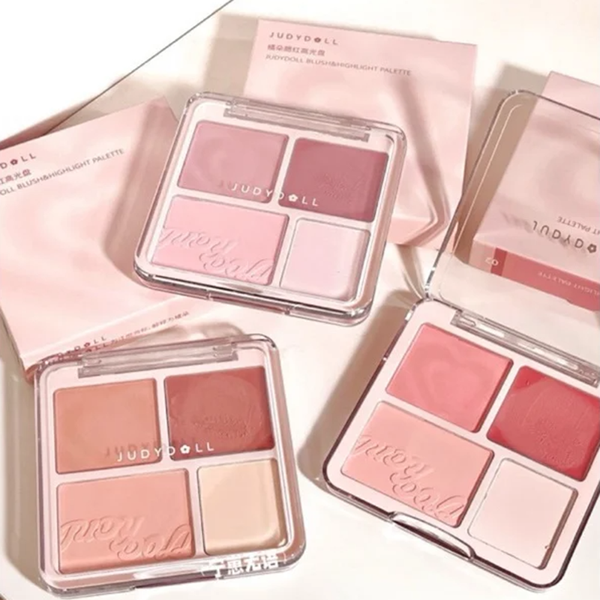 Má Hồng Judy Doll Blush & Highllight 4 Ô 9g #03