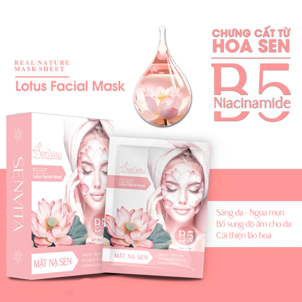 Mặt Nạ Sen Vita B5 30g, Sáng da, ngừa mụn
