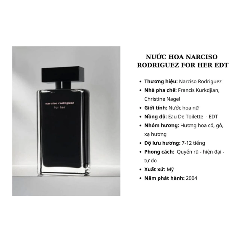 Nước Hoa Mini Nữ Narciso Rodriguez Edt Hộp 7.5ml