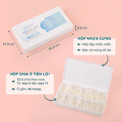 Móng Up Dẻo Vinimay, Hộp 552 móng tay giả đủ form (phom tròn, tròn nhọn, nhọn, vuông, thang)