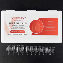 Móng Up Dẻo Vinimay, Hộp 552 móng tay giả đủ form (phom tròn, tròn nhọn, nhọn, vuông, thang)