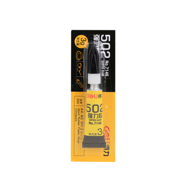 Keo 502 Deli 7146 3G, dán gỗ, giày da, gốm, điện tử, gia dụng, độ dính cao, chắn chắn