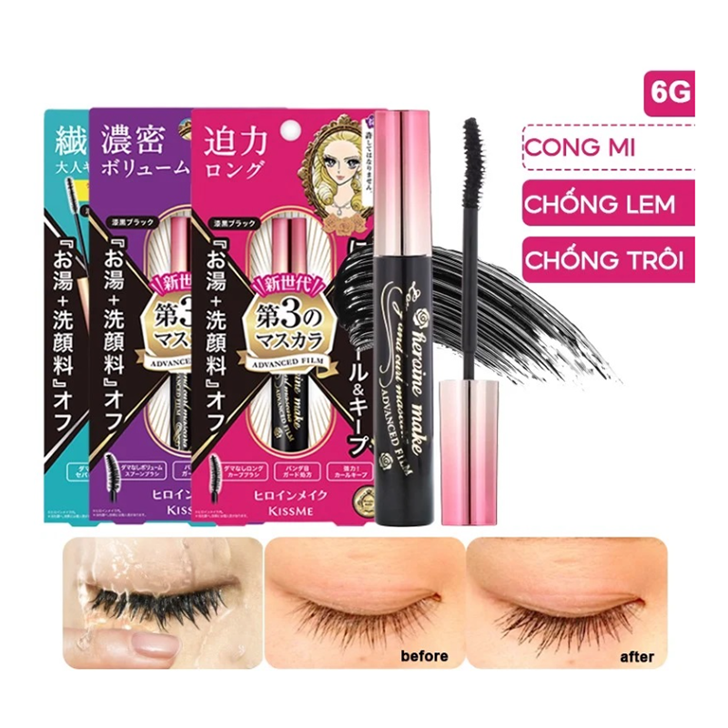 Mascara Kiss Me Dày Và Cong Mi Tím