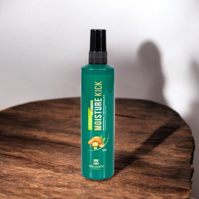 Xịt Dưỡng Tóc Wellmate Collagen 160ml Xanh, Giữ màu nhuộm lâu phai, cấp độ ẩm cho tóc